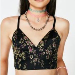 Dark Sakura embroidered bra top